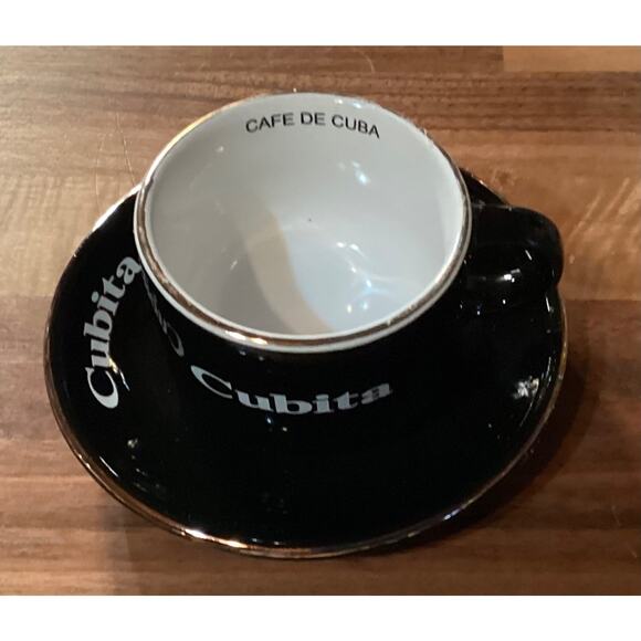 CUBITA Black & Gold Espresso Cup & Saucer - Picture 2 of 9